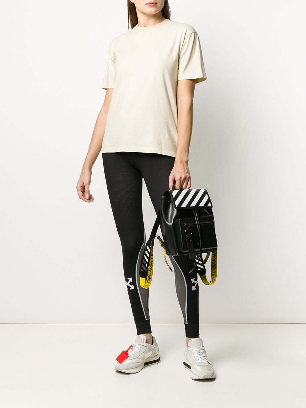 Off White Active Arrow Leggings OWCD011R20D86089 - 1001 BLACK WHITE | Spinnaker Boutique